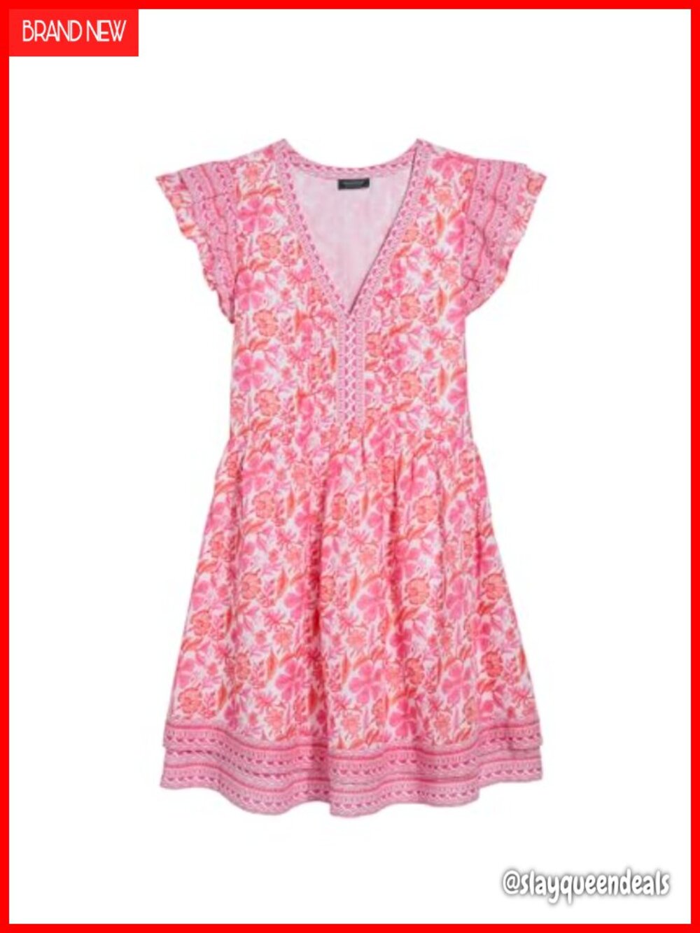 Mini Fit & Flare Dress with Ruffle Sleeves and Pintuck Detailing